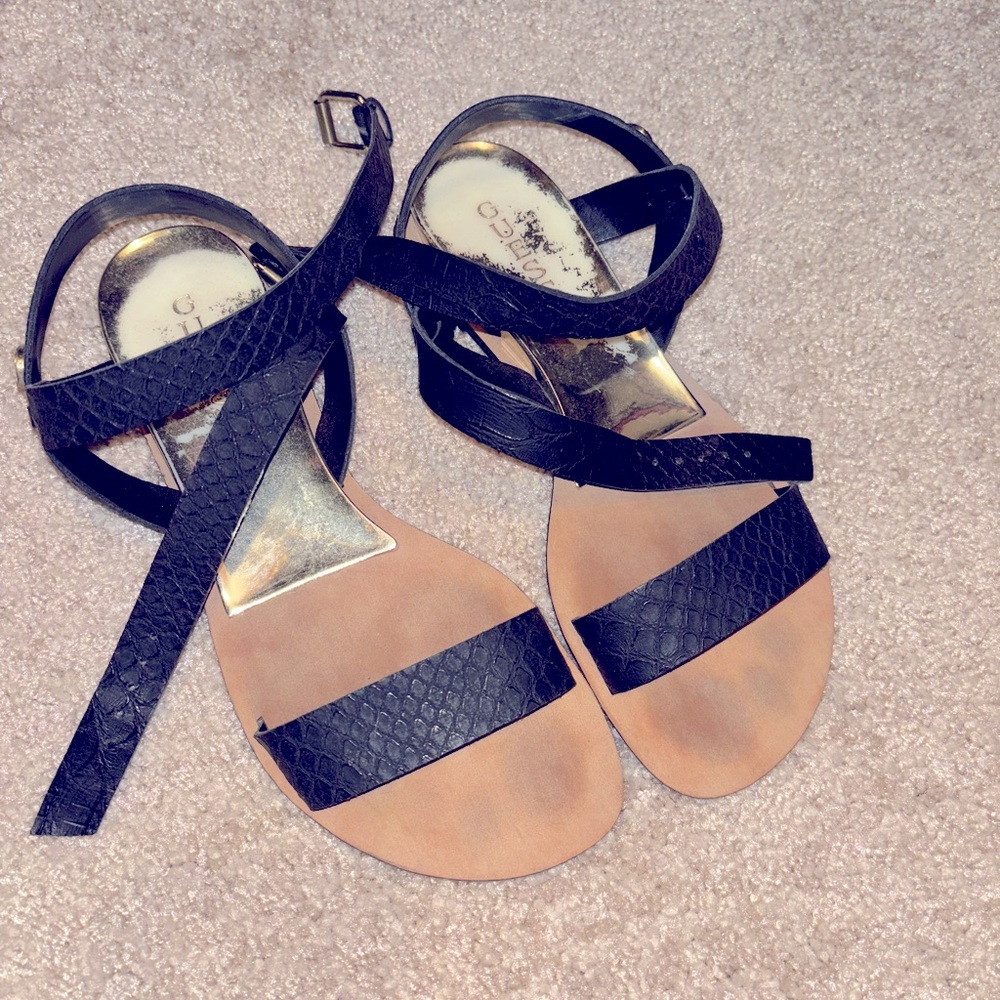 GUESS strap sandals with gold heel